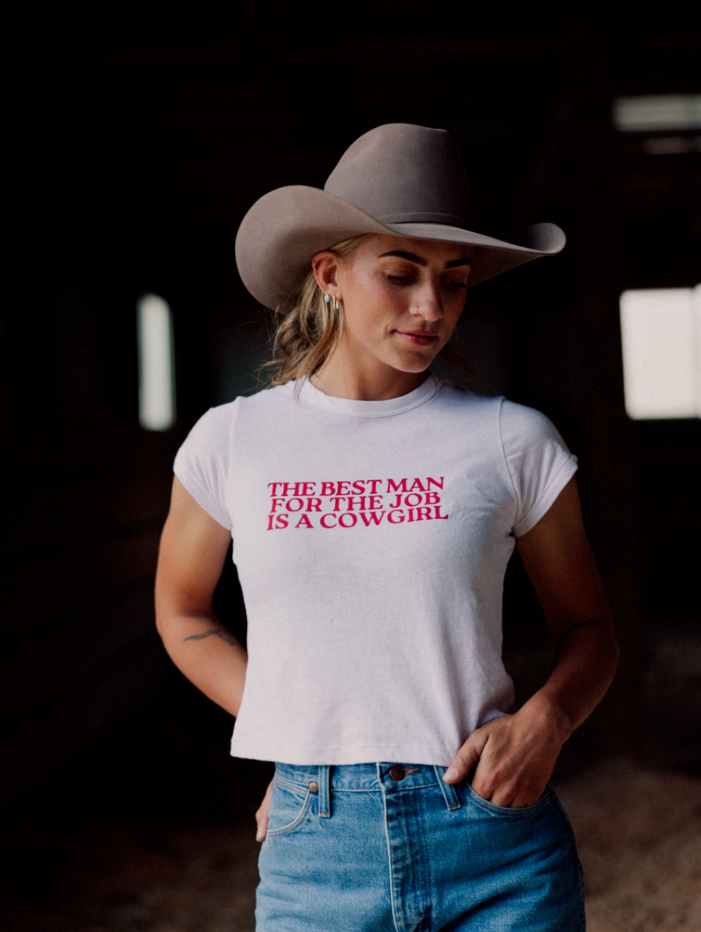 The Best Man for the Job Crop Tee
