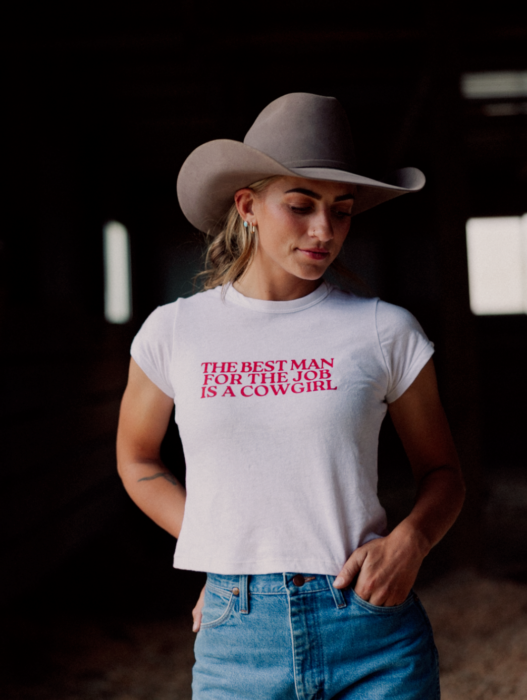 The Best Man for the Job Crop Tee