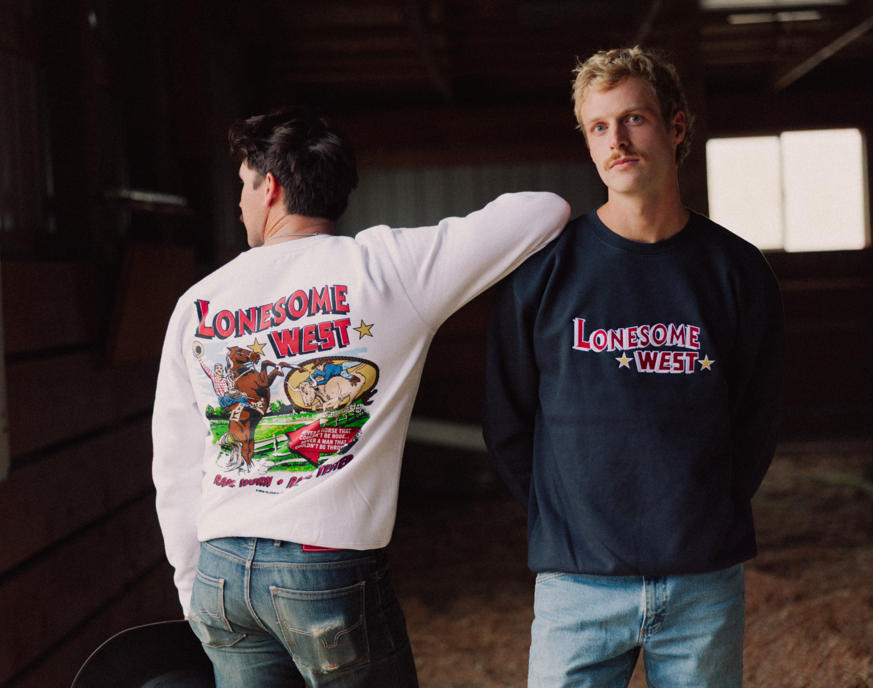 Lonesome West White Star Crewneck