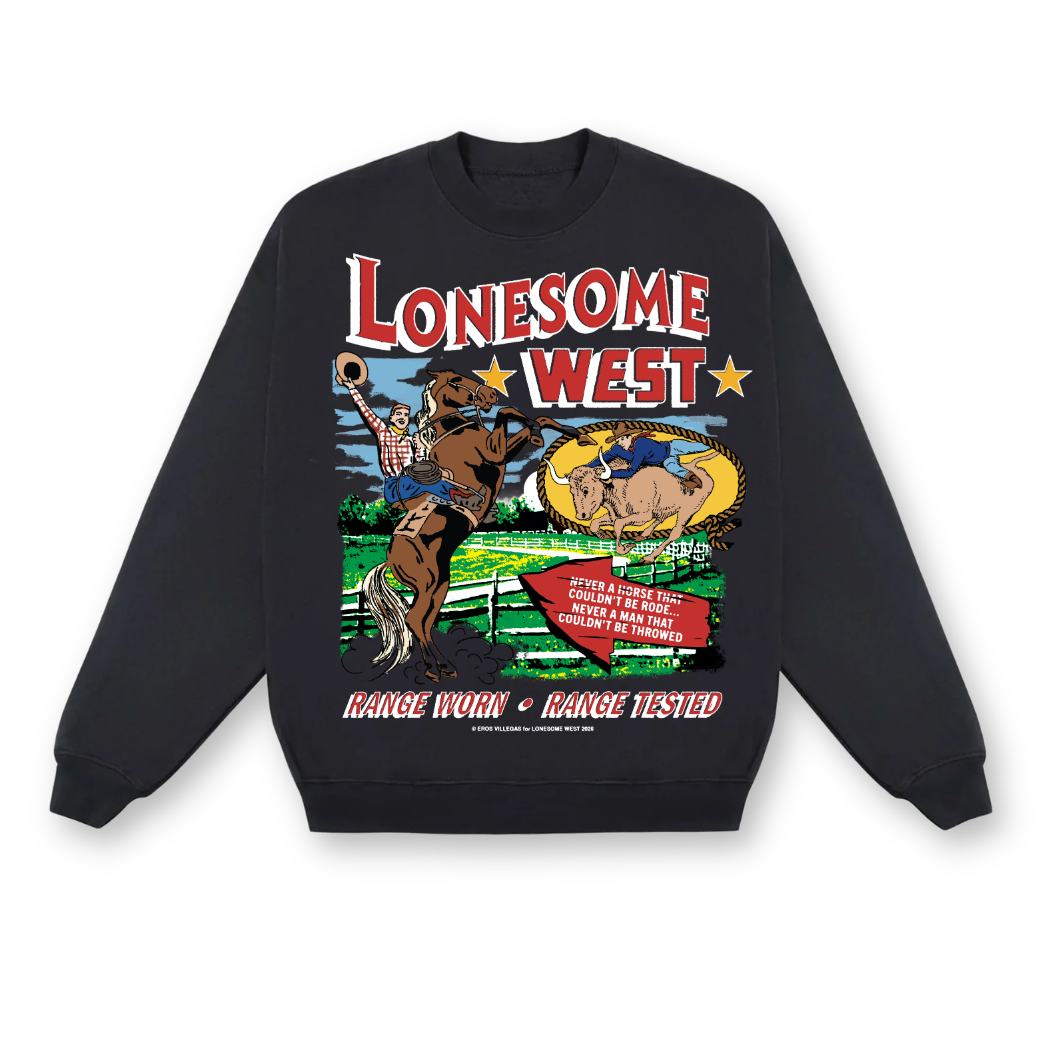 Lonesome West Navy Star Crewneck