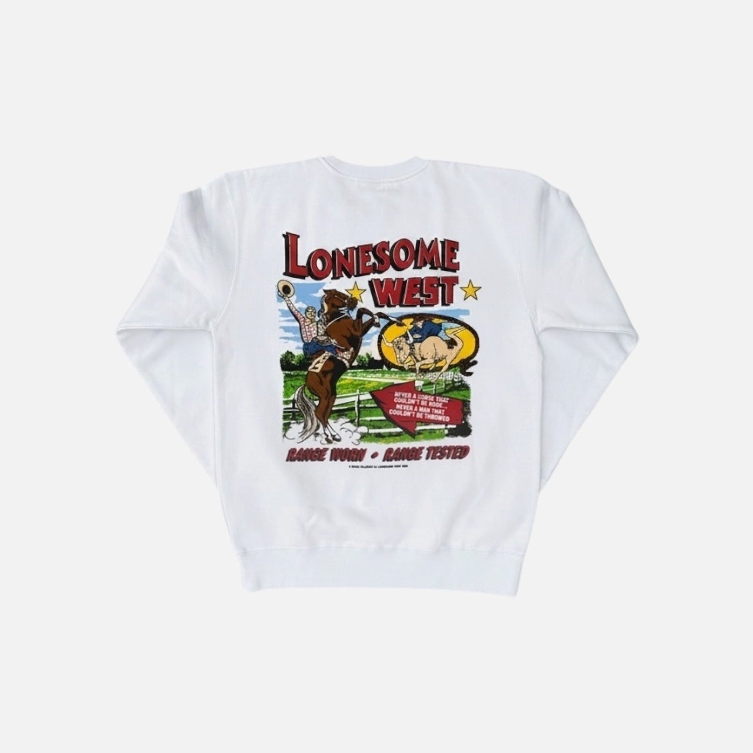 Lonesome West White Star Crewneck
