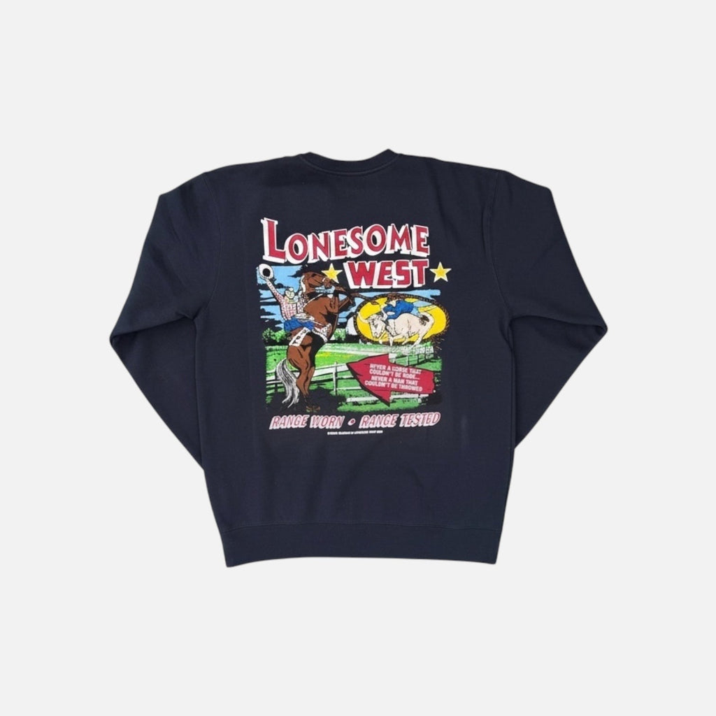 Lonesome West Navy Star Crewneck