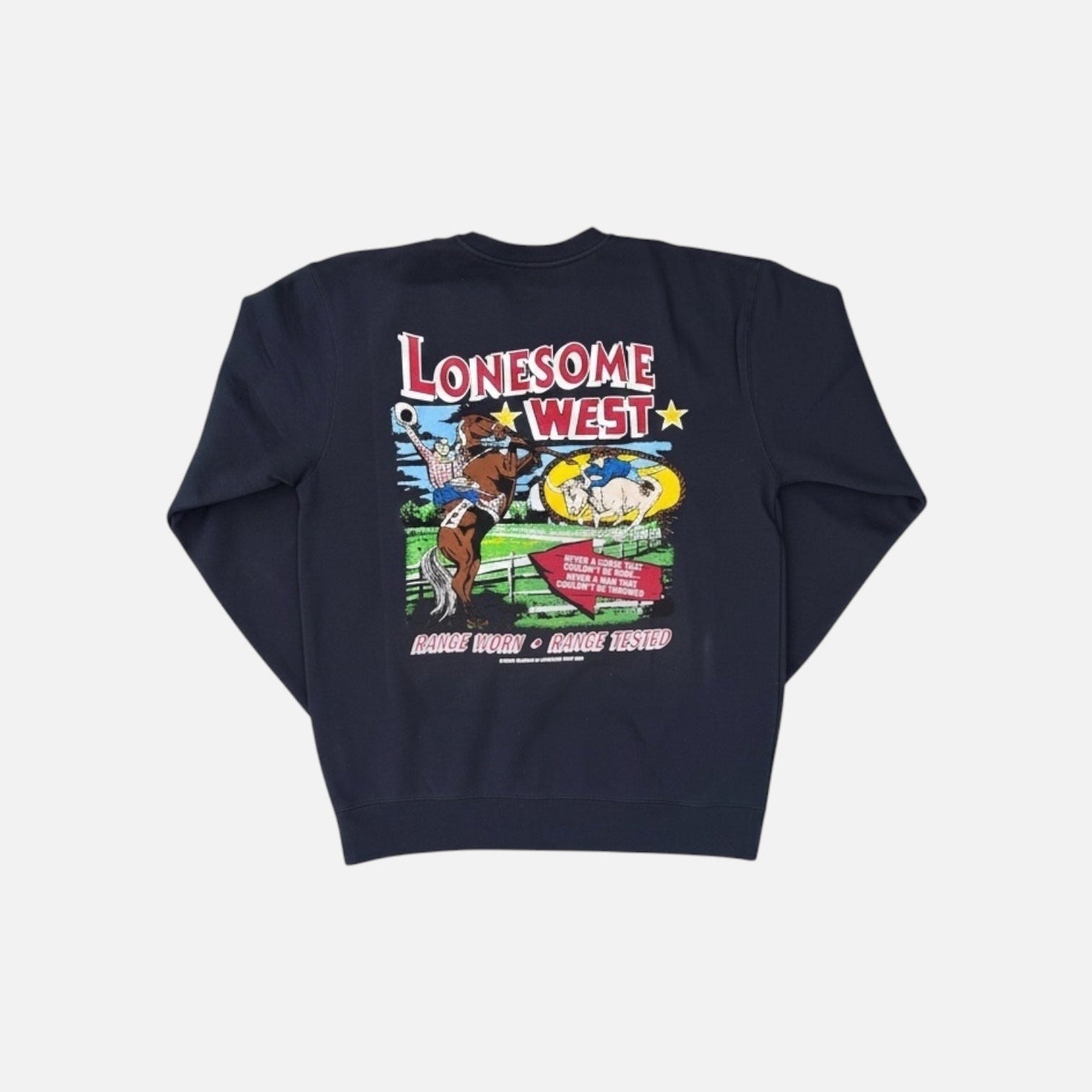 Lonesome West Navy Star Crewneck
