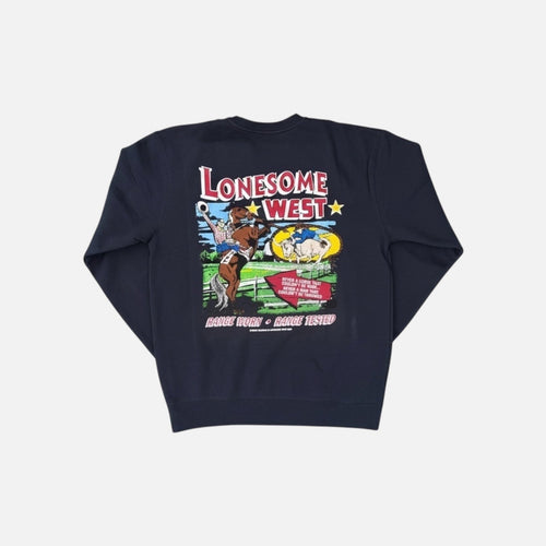 Lonesome West Navy Star Crewneck